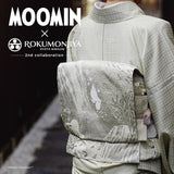 ＜MOOMINコラボ＞西陣織なごや帯「MOOMIN’s Treasure Dive-ムーミンの宝探しダイブ-」モノクロ