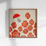 ＜MOOMINコラボ＞西陣織額装「Little My flying over roses」