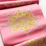 楊貴妃 シンプル 桃 紫 金刺繍 宝相華文 袋帯 西陣織
