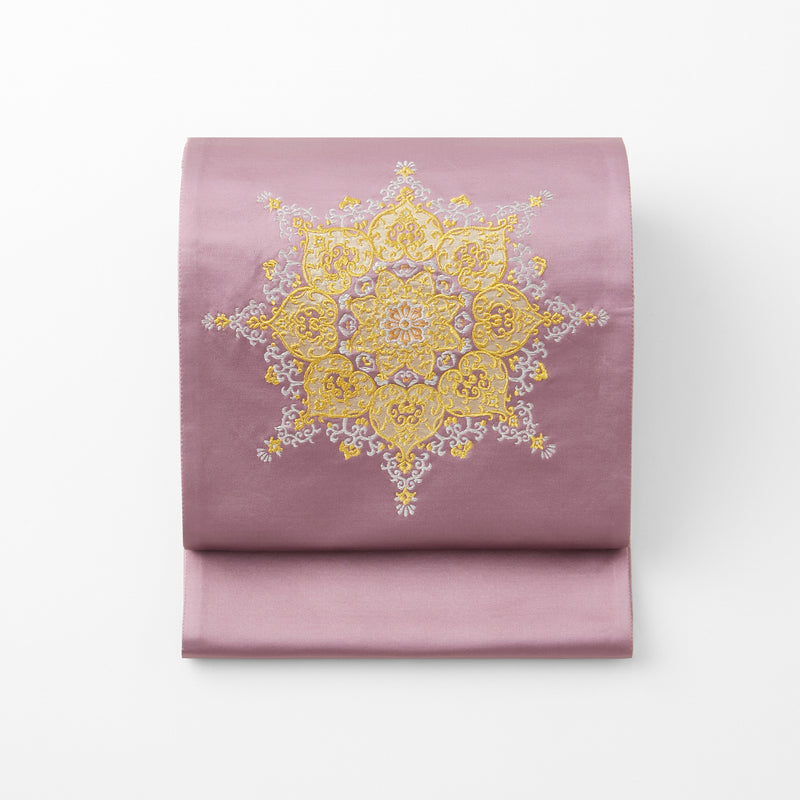 楊貴妃 シンプル 桃 紫 金刺繍 宝相華文 袋帯 西陣織 – ROKUMONJIYA