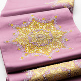 楊貴妃 シンプル 桃 紫 金刺繍 宝相華文 袋帯 西陣織
